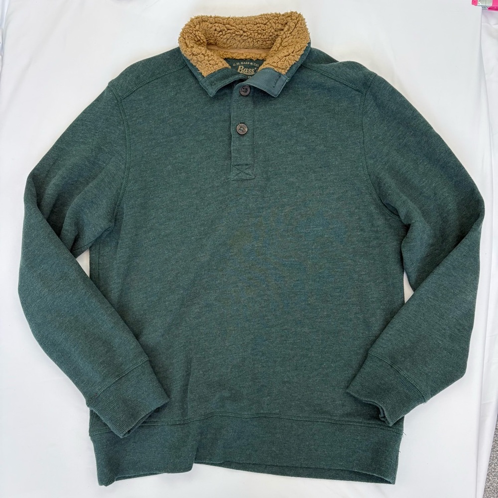 G.H. Bass & Co. Mens Cotton Blend 1/4 Button Down Sweater M